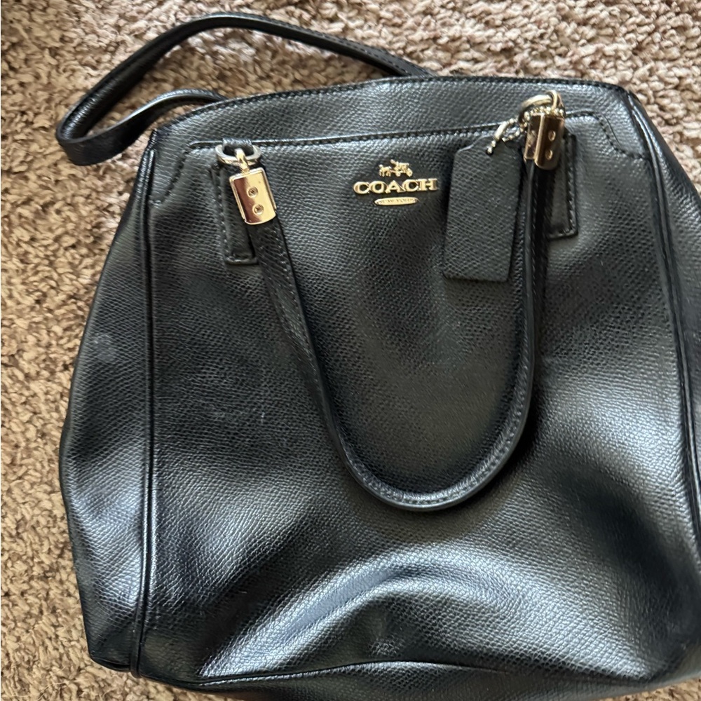 Coach Black Leather Shoulder Bag